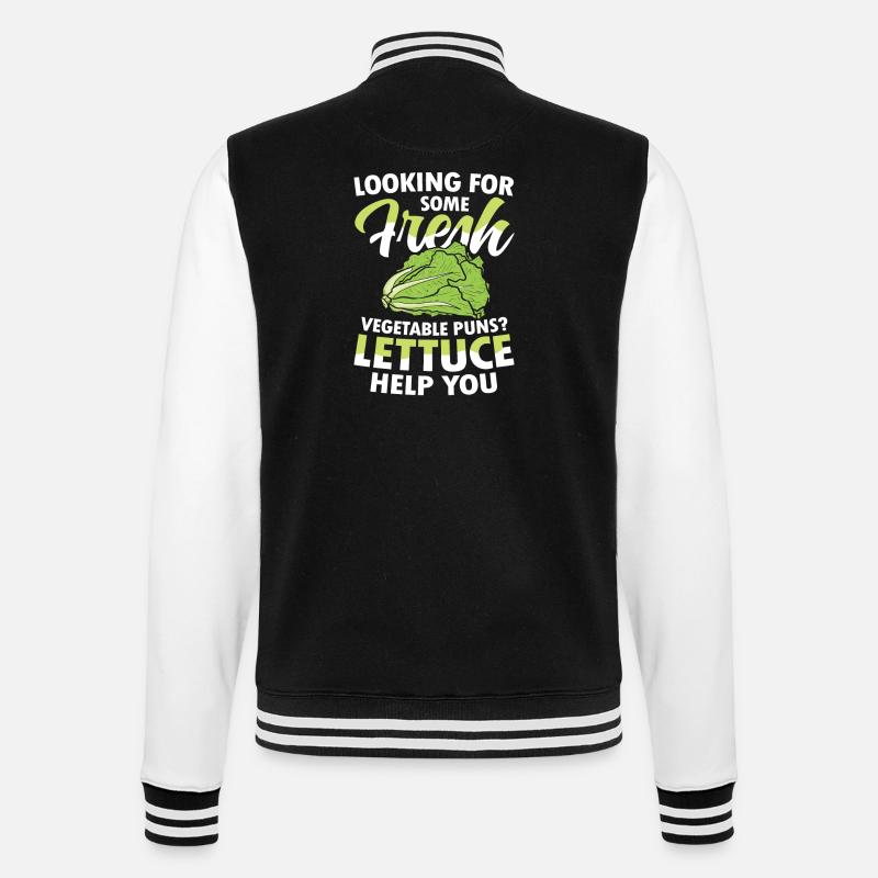 Looking For Some Fresh Vegetable Puns Lettuce - College-Sweatjacke - Schwarz/Weiß