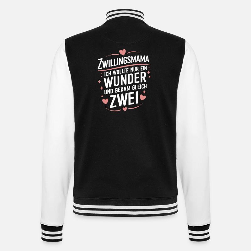 Zwillings Mutter Zwillingsmam - College-Sweatjacke - Schwarz/Weiß
