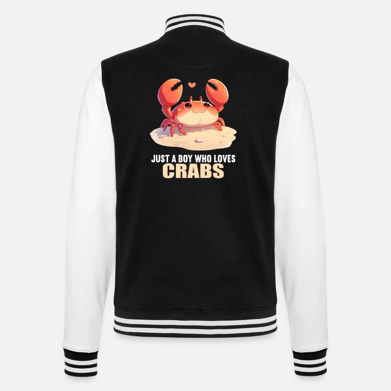 Crab Crab - College Sweat Jacket - black/white