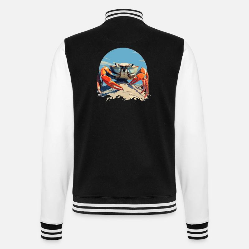 Crab Crab - College Sweat Jacket - black/white