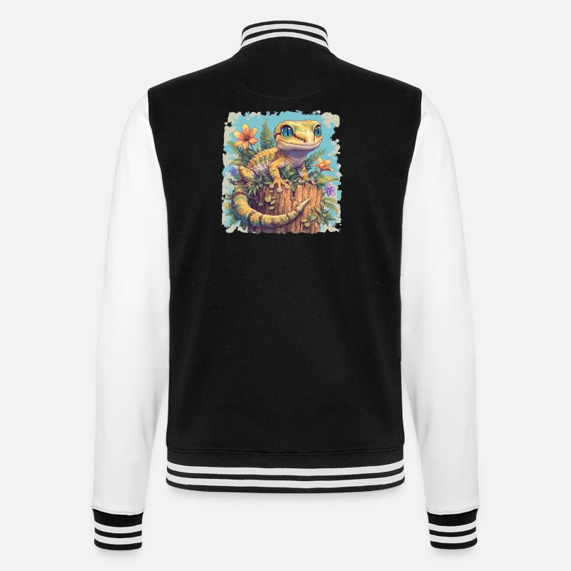 Geckos Gecko - College Sweat Jacket - black/white