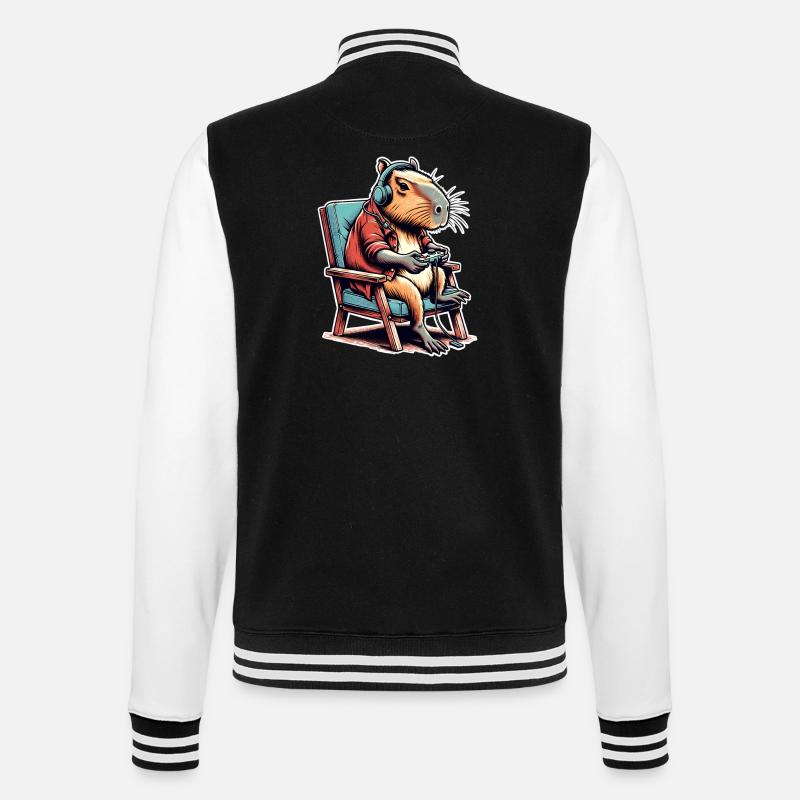 Capybara Nerd du jeu - Veste Teddy - noir/blanc