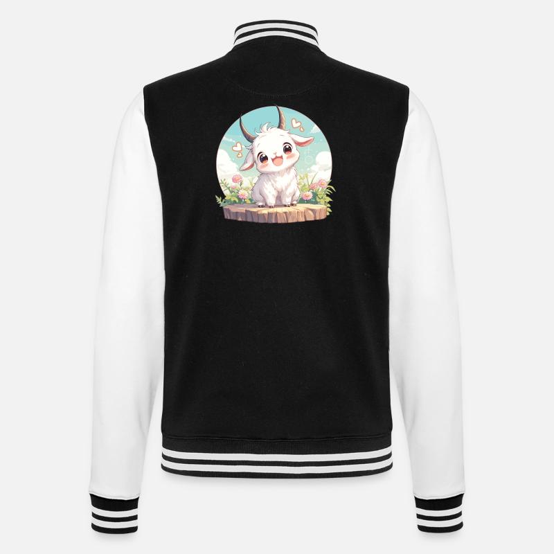 goats goat - College Sweat Jacket - black/white