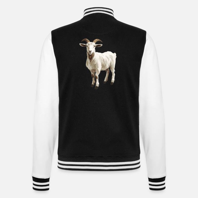 goats goat - College Sweat Jacket - black/white