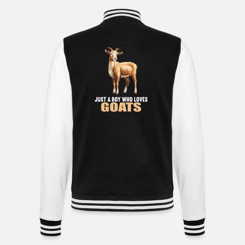 goats goat - College Sweat Jacket - black/white