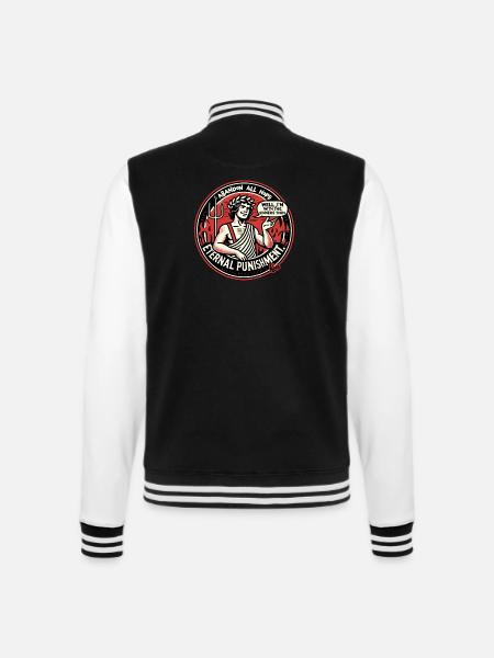Dante im Fegefeuer derHölle mit den Sündern - College-Sweatjacke - Schwarz/Weiß