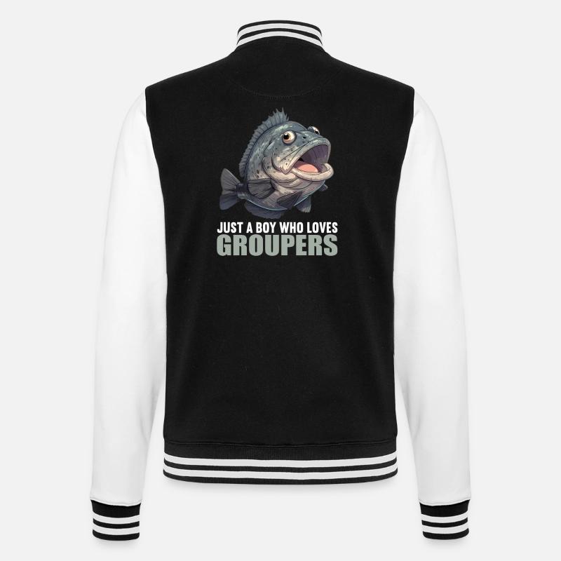 groupers grouper - College Sweat Jacket - black/white