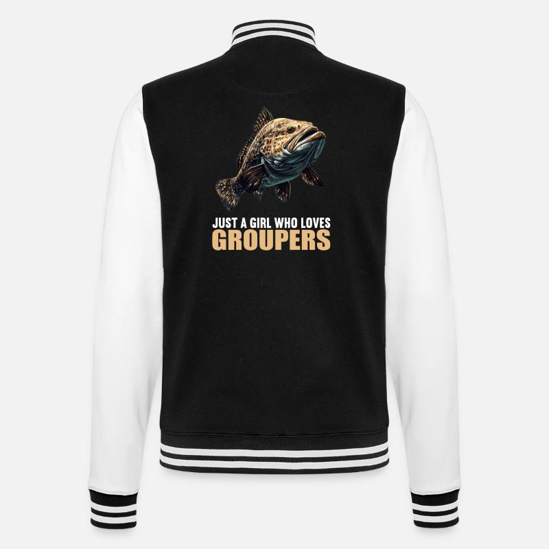 groupers grouper - College Sweat Jacket - black/white