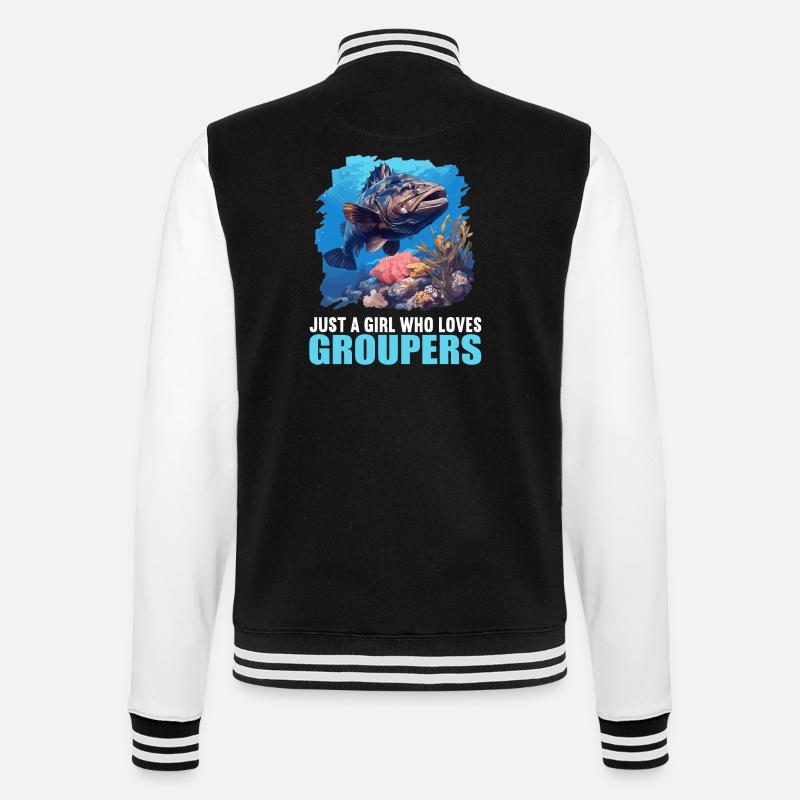 groupers grouper - College Sweat Jacket - black/white