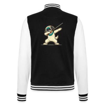Dubbing Dog Fencer Fence Sword Epee Fencing - College Sweat Jacket - black/white - Back - Marisol (170cm)