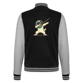 Dubbing Dog Fencer Fence Sword Epee Fencing - College Sweat Jacket - black/heather grey - Back - Marisol (170cm)