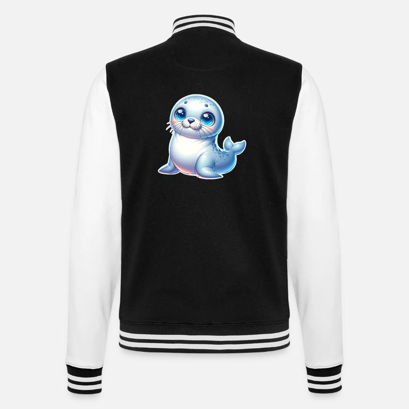 Seal seal - College Sweat Jacket - black/white