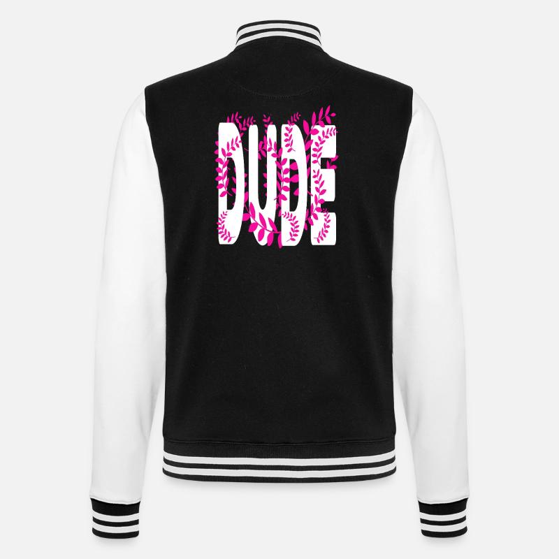 Hawaii style text Dude - College Sweat Jacket - black/white