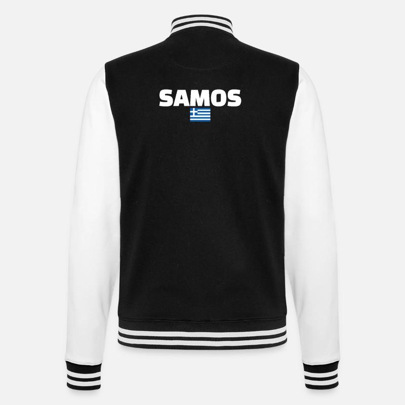 Samos Grèce Drapeau grec Grec - Veste Teddy - noir/blanc
