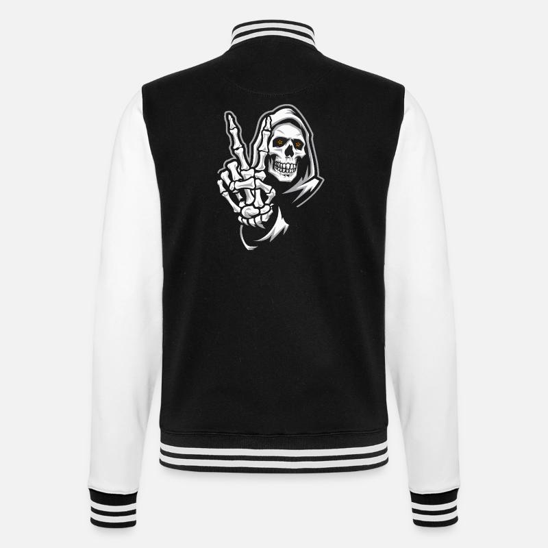 SCHÄDEL - College-Sweatjacke - Schwarz/Weiß