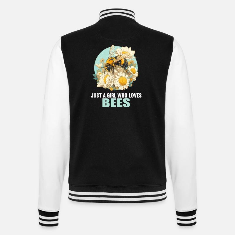Bees Bee - College Sweat Jacket - black/white