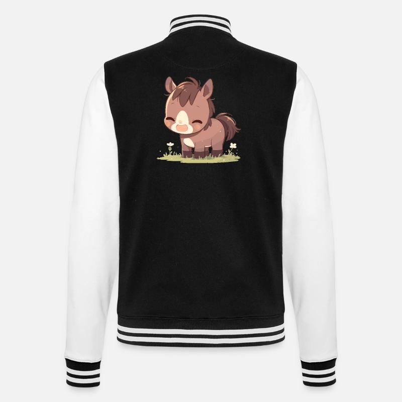 Pferde Pferd - College-Sweatjacke - Schwarz/Weiß