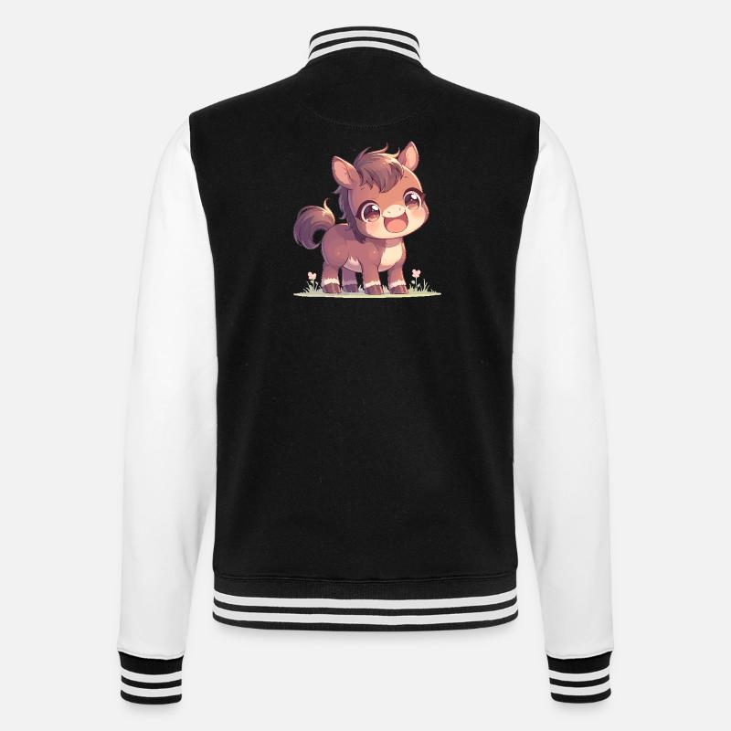 Pferde Pferd - College-Sweatjacke - Schwarz/Weiß