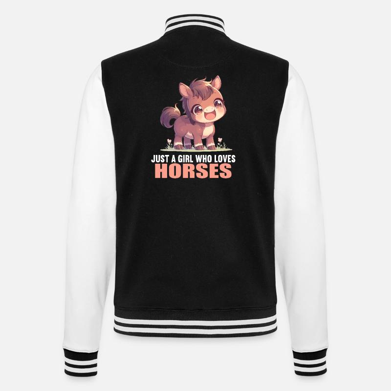 Pferde Pferd - College-Sweatjacke - Schwarz/Weiß