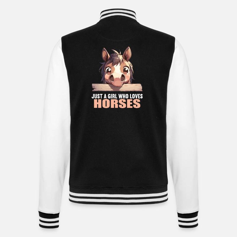 Pferde Pferd - College-Sweatjacke - Schwarz/Weiß
