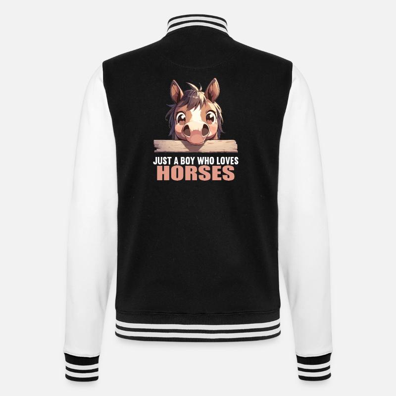 Pferde Pferd - College-Sweatjacke - Schwarz/Weiß