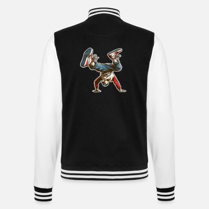 Breakdance - College-Sweatjacke - Schwarz/Weiß