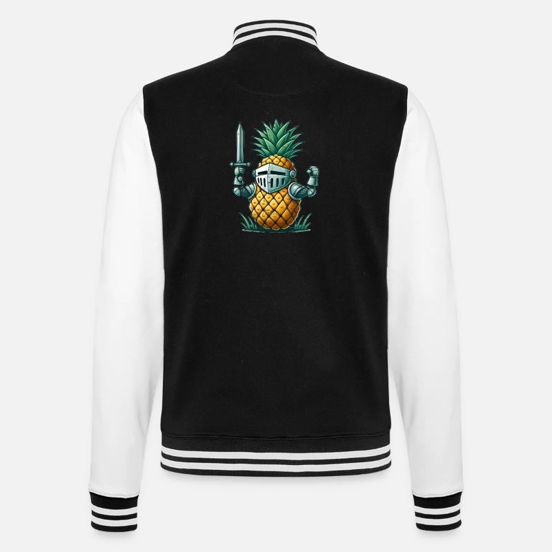 Ananas Ritter - College-Sweatjacke - Schwarz/Weiß