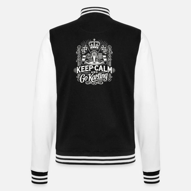 Restez calme et faites du kart - Veste Teddy - noir/blanc