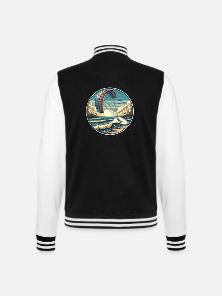 Kitesurfen Kitesurf Kitesurfer Kiteboard - College-Sweatjacke - Schwarz/Weiß