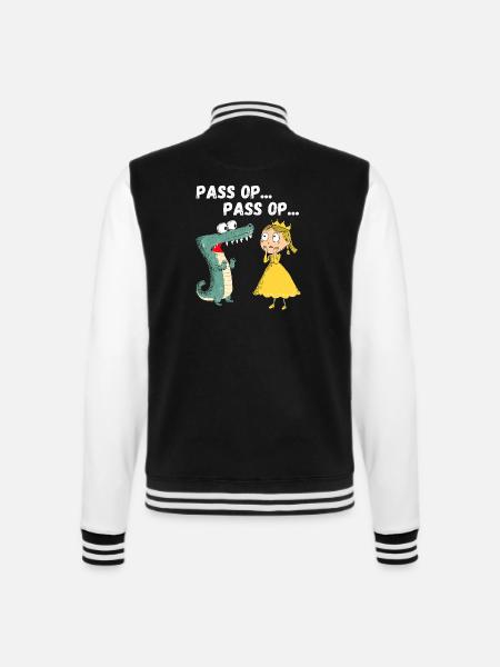 Karneval Köln Prinzessin Krokodil Kölle Alaaf - College-Sweatjacke - Schwarz/Weiß