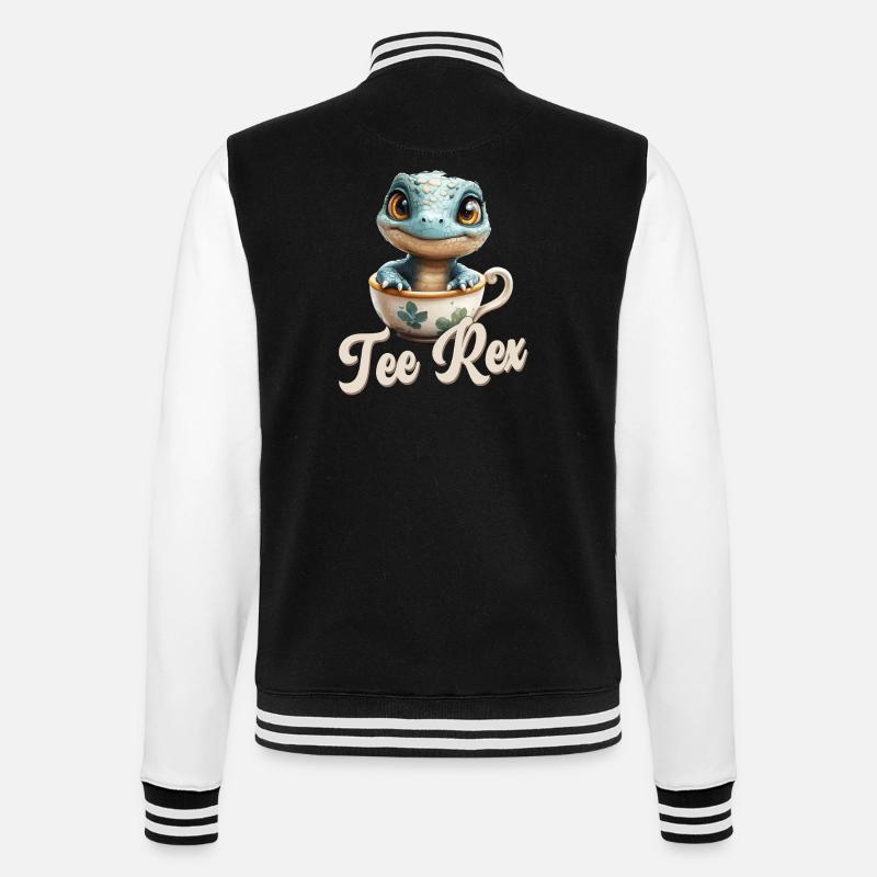 Funny Pun Dino Tee Rex - College Sweat Jacket - black/white