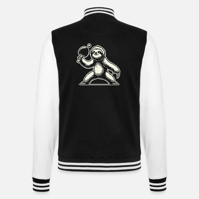 Sloth Table Tennis Player - College Sweat Jacket - black/white