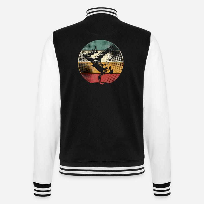 Breakdance - College-Sweatjacke - Schwarz/Weiß