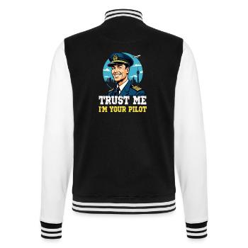 Trust Me I'm Your Pilot - College-Sweatjacke - Schwarz/Weiß - Hinten - Marisol (170cm)