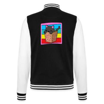 Katze in der Schachtel - College-Sweatjacke - Schwarz/Weiß - Hinten - Marisol (170cm)