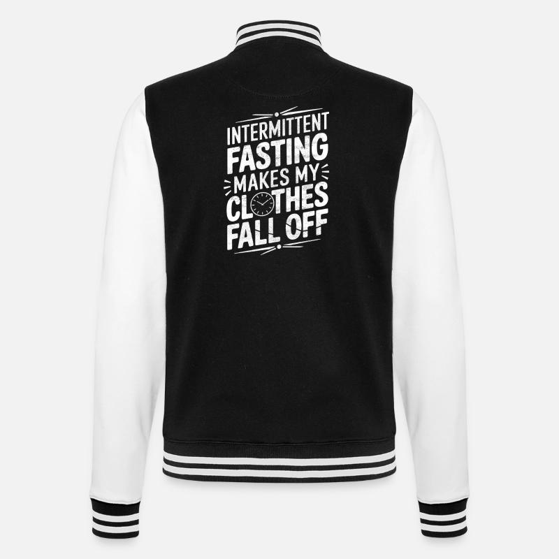 Intervallfasten Intermittierendes Fasten - College-Sweatjacke - Schwarz/Weiß