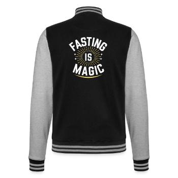 Intervallfasten Intermittierendes Fasten - College-Sweatjacke - Schwarz/Grau meliert - Hinten - Marisol (170cm)