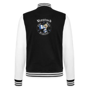 Rostock Ehre Stolz Tradition No II - College-Sweatjacke - Schwarz/Weiß - Hinten - Marisol (170cm)