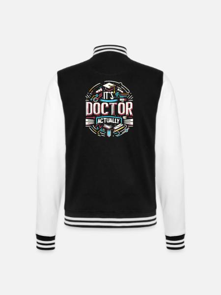 It's Doctor Actually 19 - College-Sweatjacke - Schwarz/Weiß