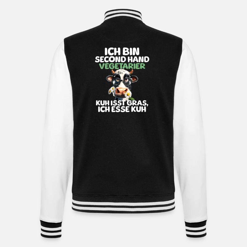 Second Hand Vegetarier - College-Sweatjacke - Schwarz/Weiß