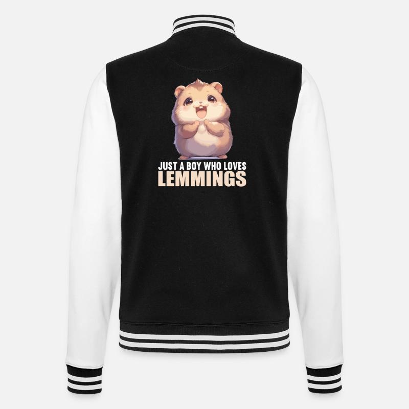 Lemminge Lemming - College-Sweatjacke - Schwarz/Weiß