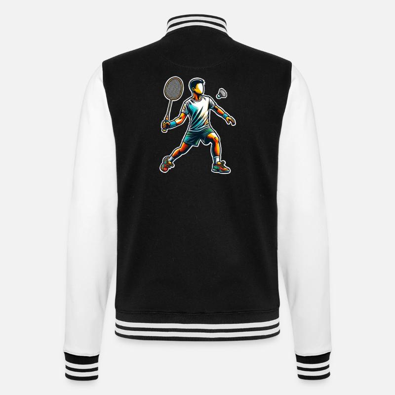Badminton - College-Sweatjacke - Schwarz/Weiß