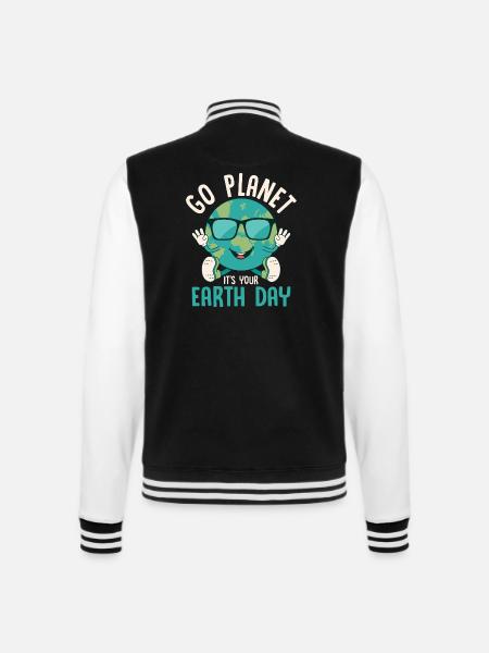 Go Planet It's Your Earth Day Environmental Planet - College-Sweatjacke - Schwarz/Weiß