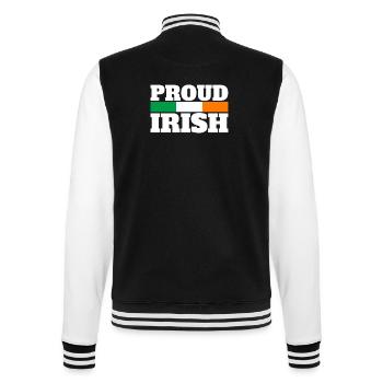 Proud Irish Ireland Irish Flag Proud Irishman - College Sweat Jacket - black/white - Back - Marisol (170cm)