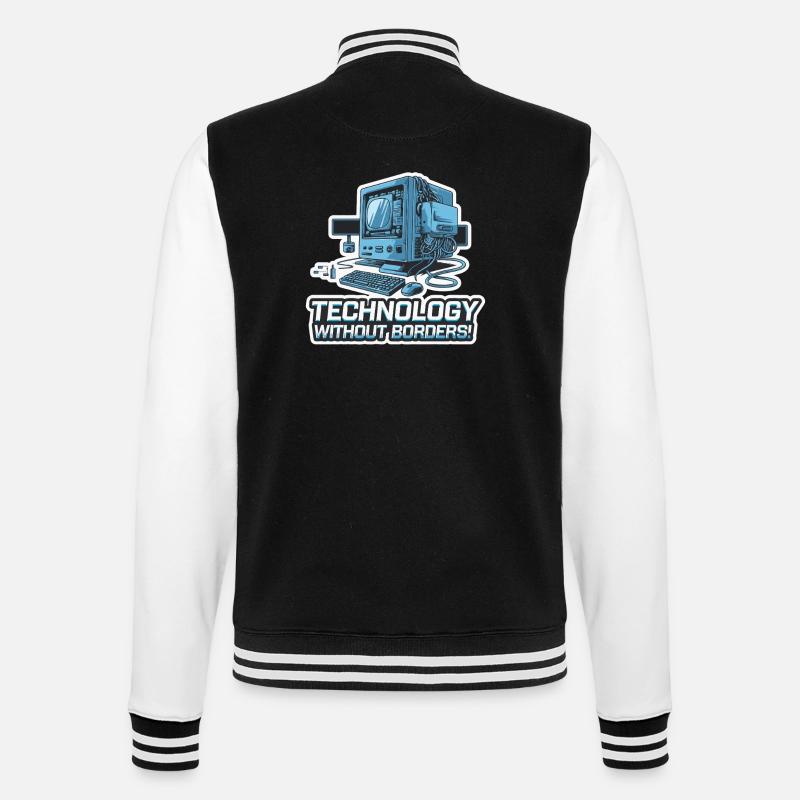 COMPUTER, WITHOUT BORDERS - College Sweat Jacket - black/white