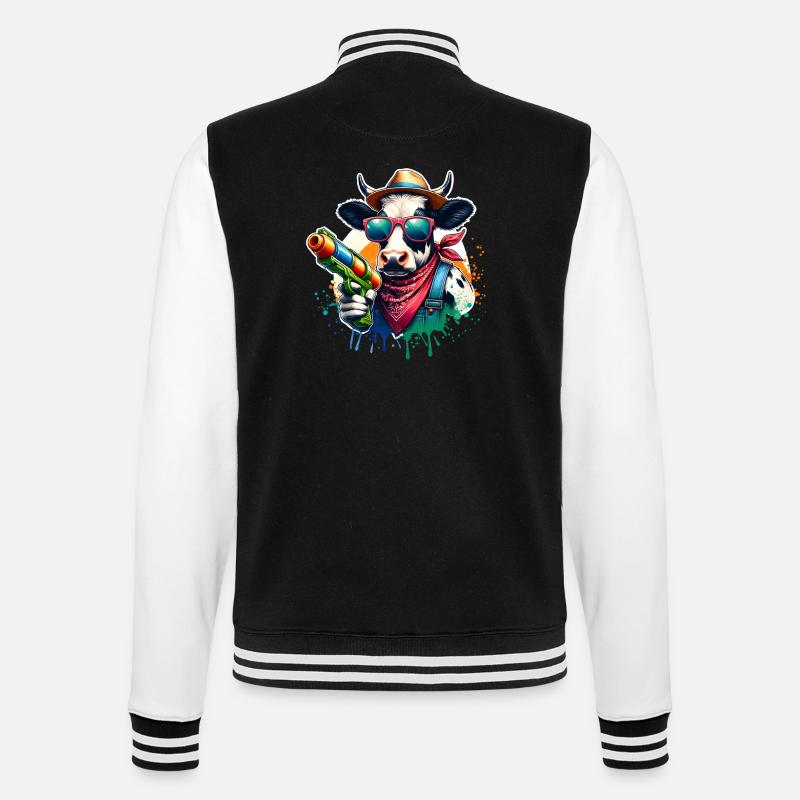 Pistolet à eau vache - Veste Teddy - noir/blanc