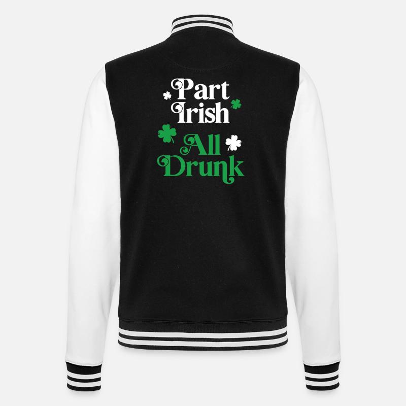 Part Irish All Drunk - College Sweat Jacket - black/white