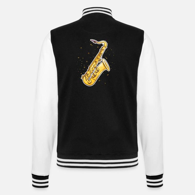 Graphisme pour saxophone - Veste Teddy - noir/blanc