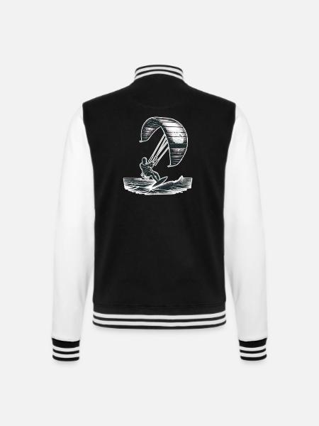 Kitesurfen Kitesurfer Kiteboard - College-Sweatjacke - Schwarz/Weiß