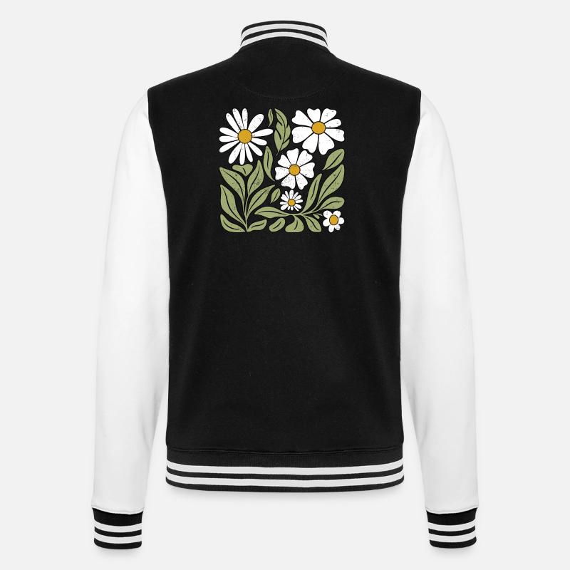Fleur de marguerite Boho Fleurs - Veste Teddy - noir/blanc